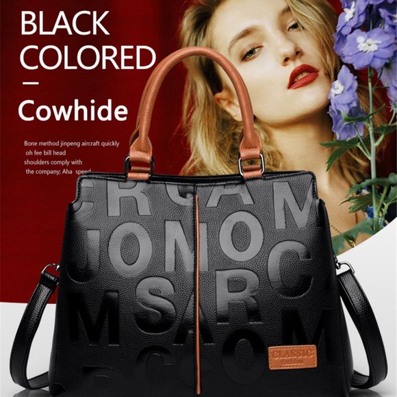 Ladies Quality Leather Letter Shoulder Bags